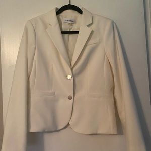 Calvin Klein womens blazer white jacket